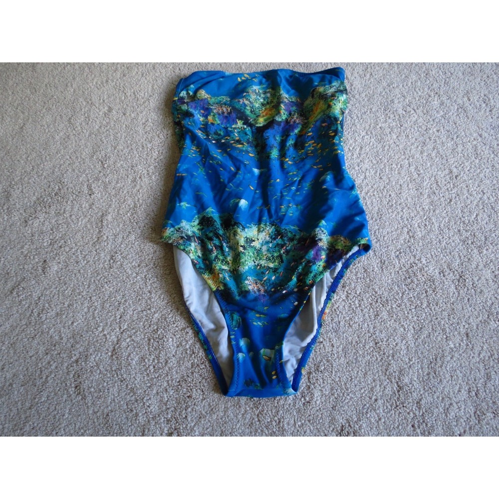 Vintage Pilpel Women s Swimwear Underwire Bikini Coral Reef Size 10